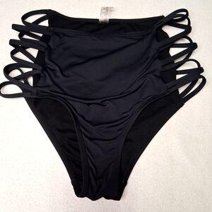 Black Strappy Bikini Bottom